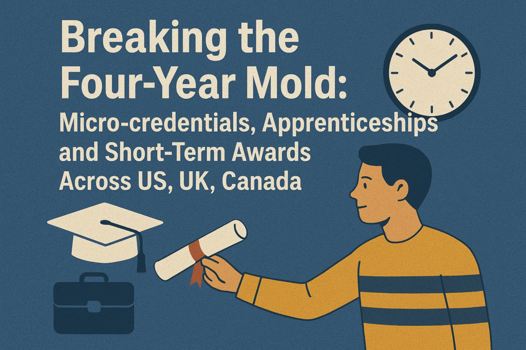 Breaking the Four-Year Mold: Micro-credentials, Apprenticeships and Short-Term Awards Across US, UK, Canada